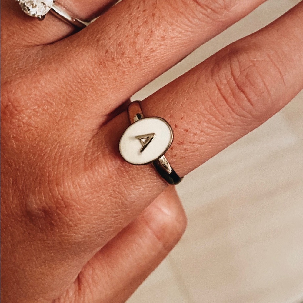 Letter A Adjustable Ring